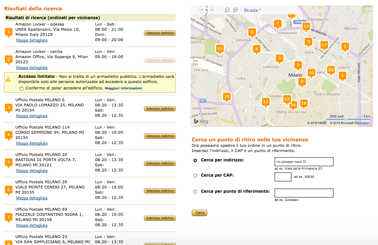 Amazon locker italia Milano