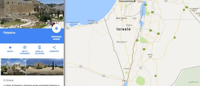 Mappa Palestina su Google Maps