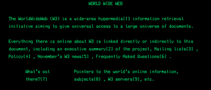 primo sito internet web