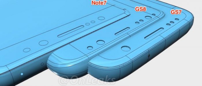 Galaxy S8 vs S7 vs Note 7 dimensioni