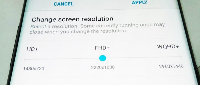 Galaxy S8 opzione per diminuire risoluzione