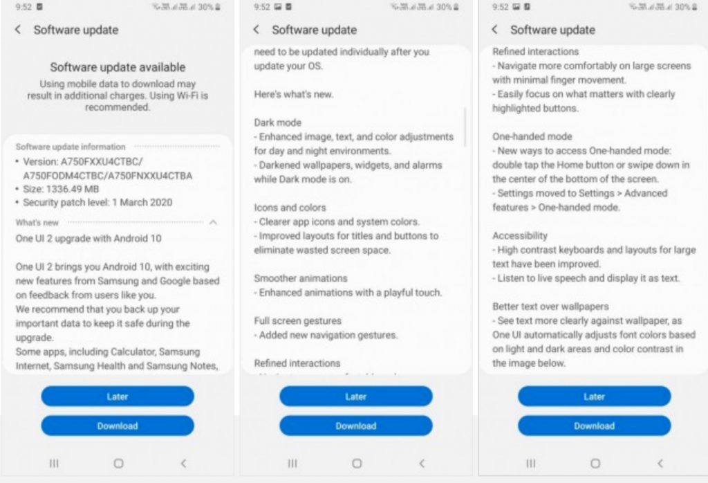 Galaxy Aggiornamento