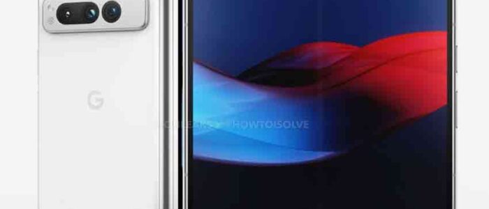 Google Pixel Fold aperto rendering